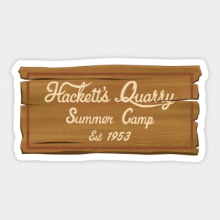 Wooden Hackett's Quarry Summer Camp Sign Sticker